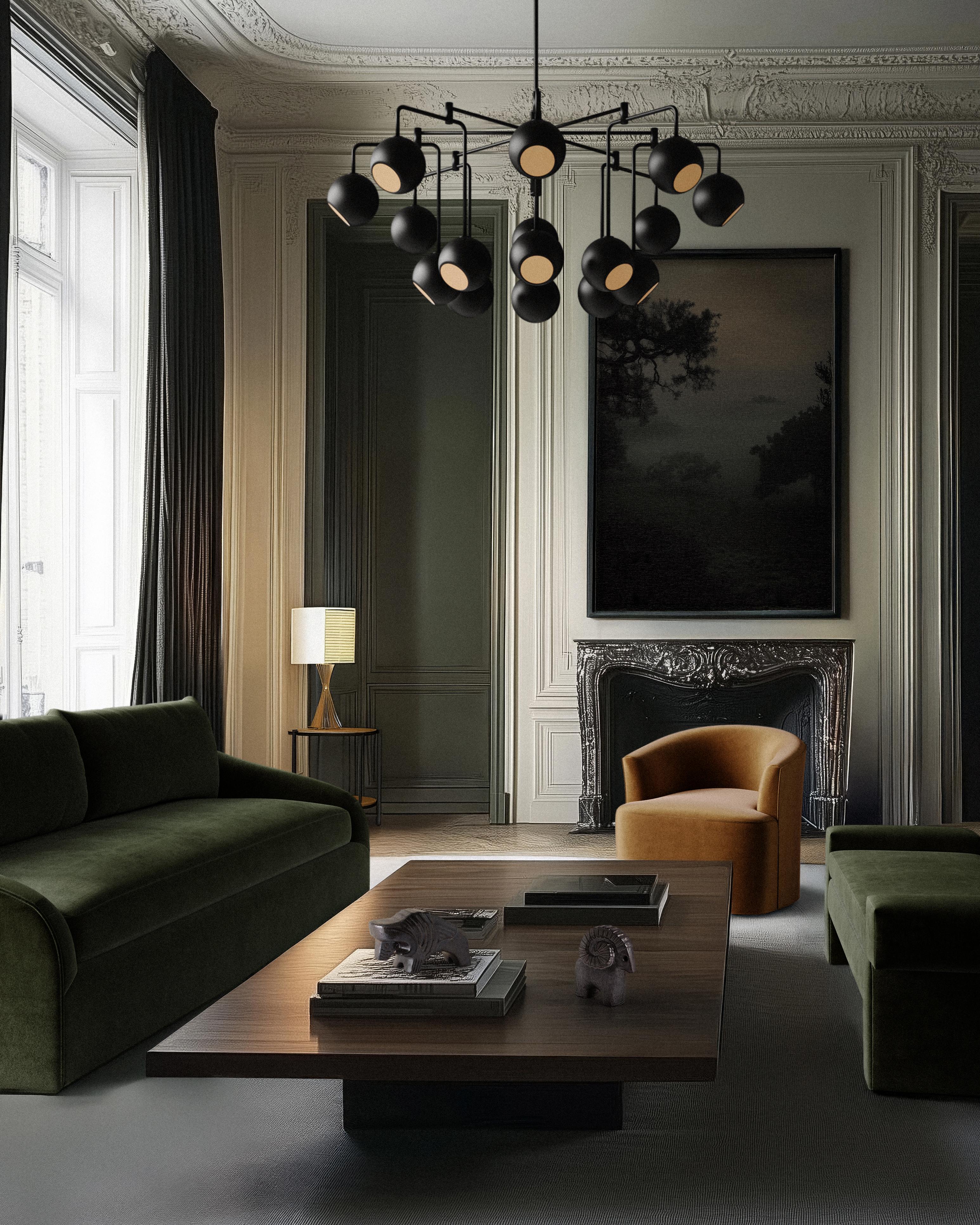 Silla giratoria Garnier de terciopelo afelpado by Christiane Lemieux Terciopelo en venta