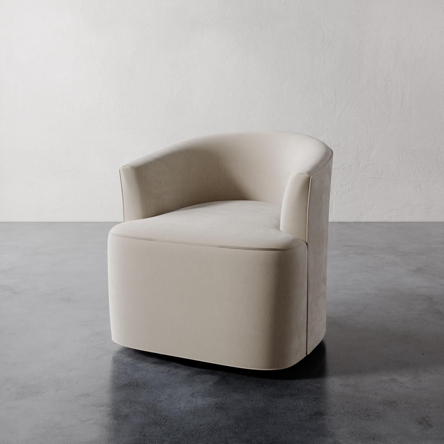 Silla giratoria Garnier de terciopelo afelpado by Christiane Lemieux en venta 1