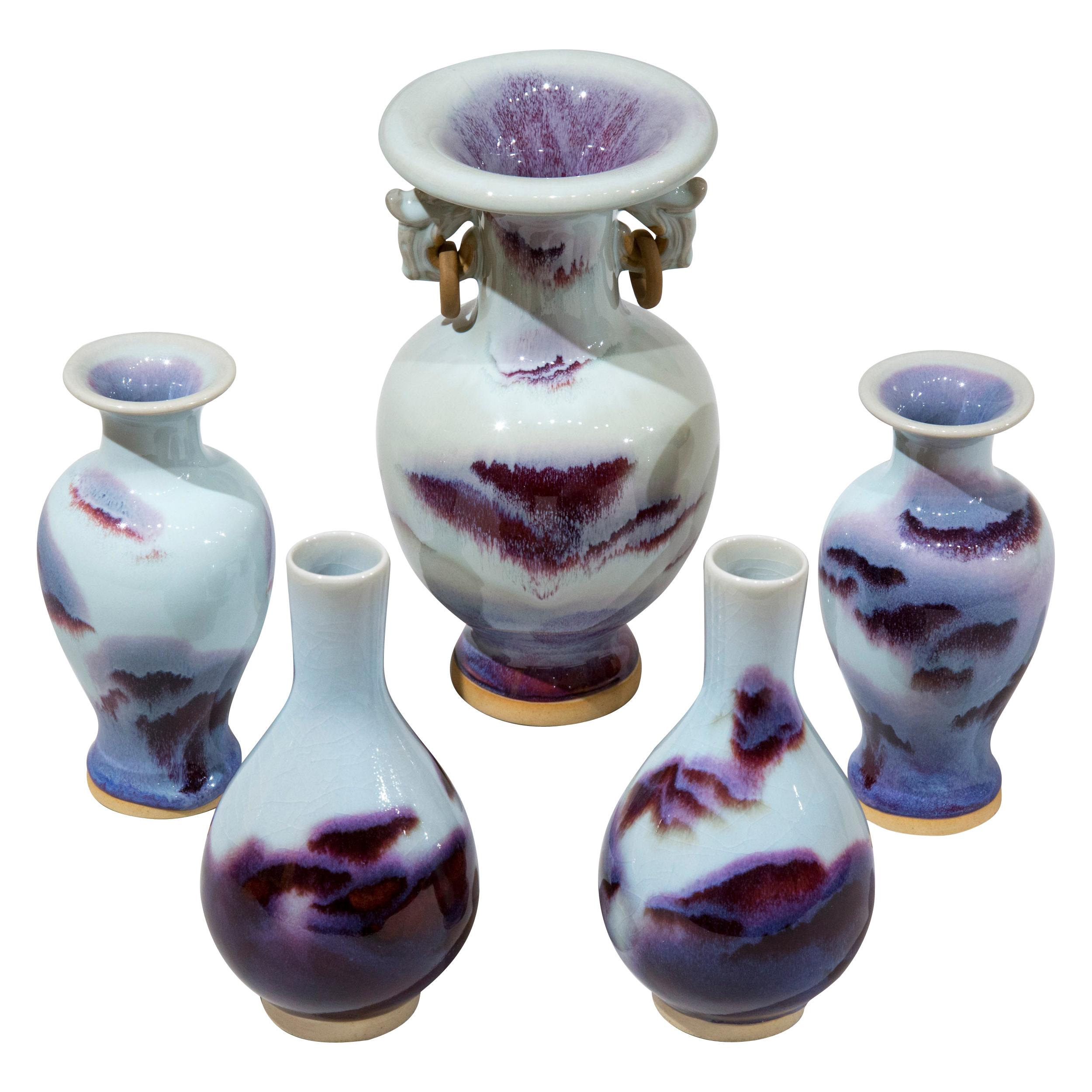 Large Chinese Dark Blue Glazed Vase at 1stdibs