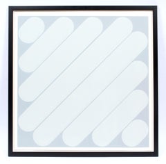 Modern Minimalist Garo Antreasian 1970 Framed Grey Embossed Lithograph Framed