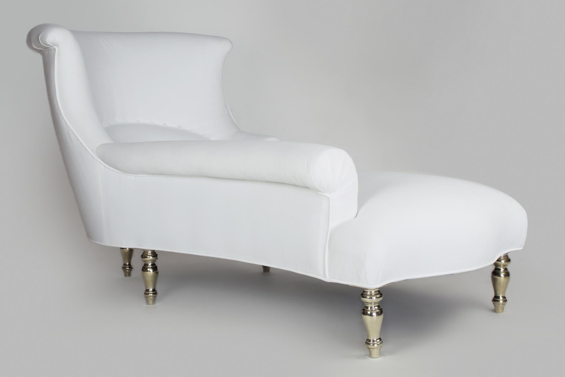 American Garonne Primo Chaise Lounge by Bourgeois Boheme Atelier 'Silver Cast Bronze Leg' For Sale