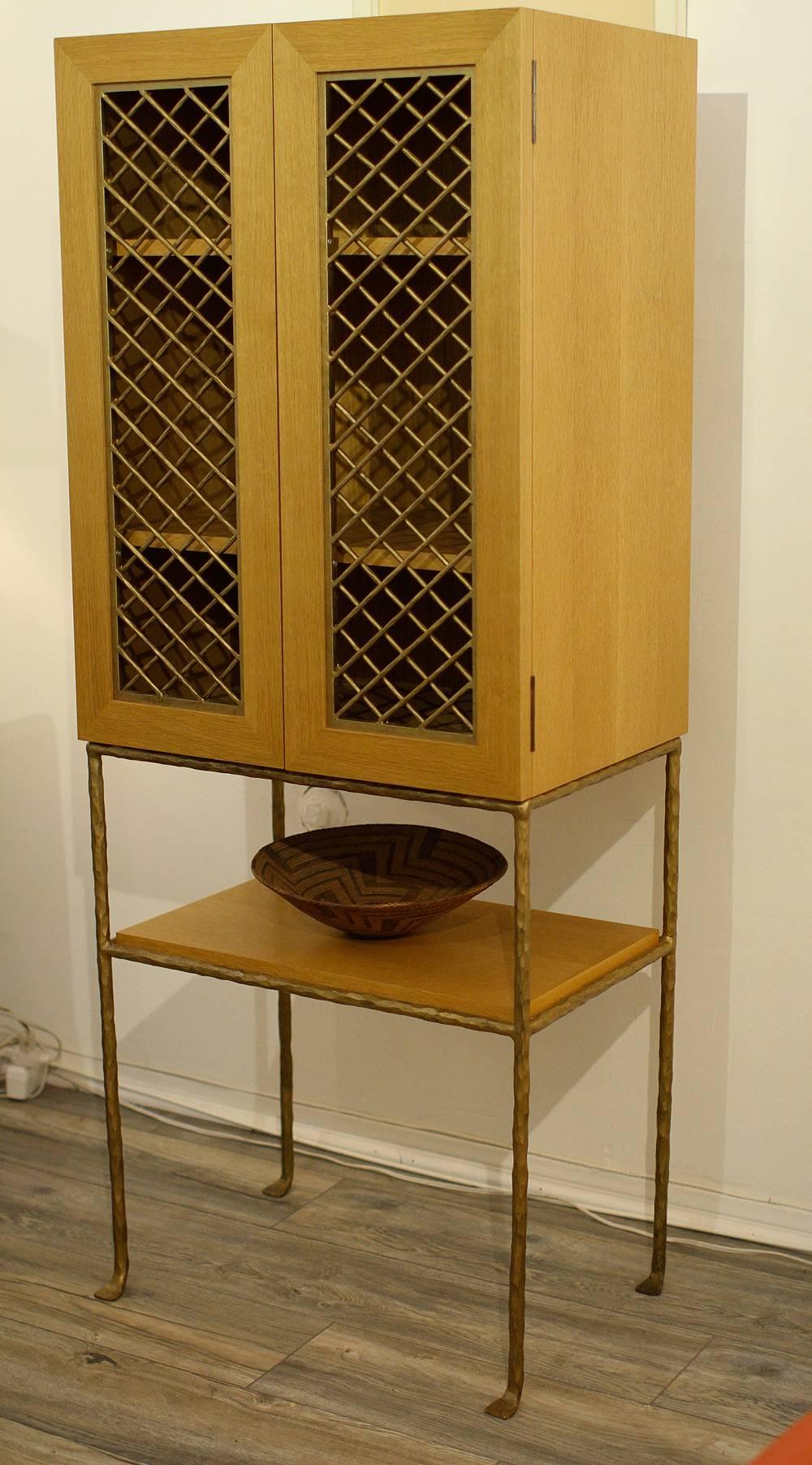 Garouste & Bonetti Cabinet, forged by Diego Giacometti's ironworker In Good Condition For Sale In Encino, CA