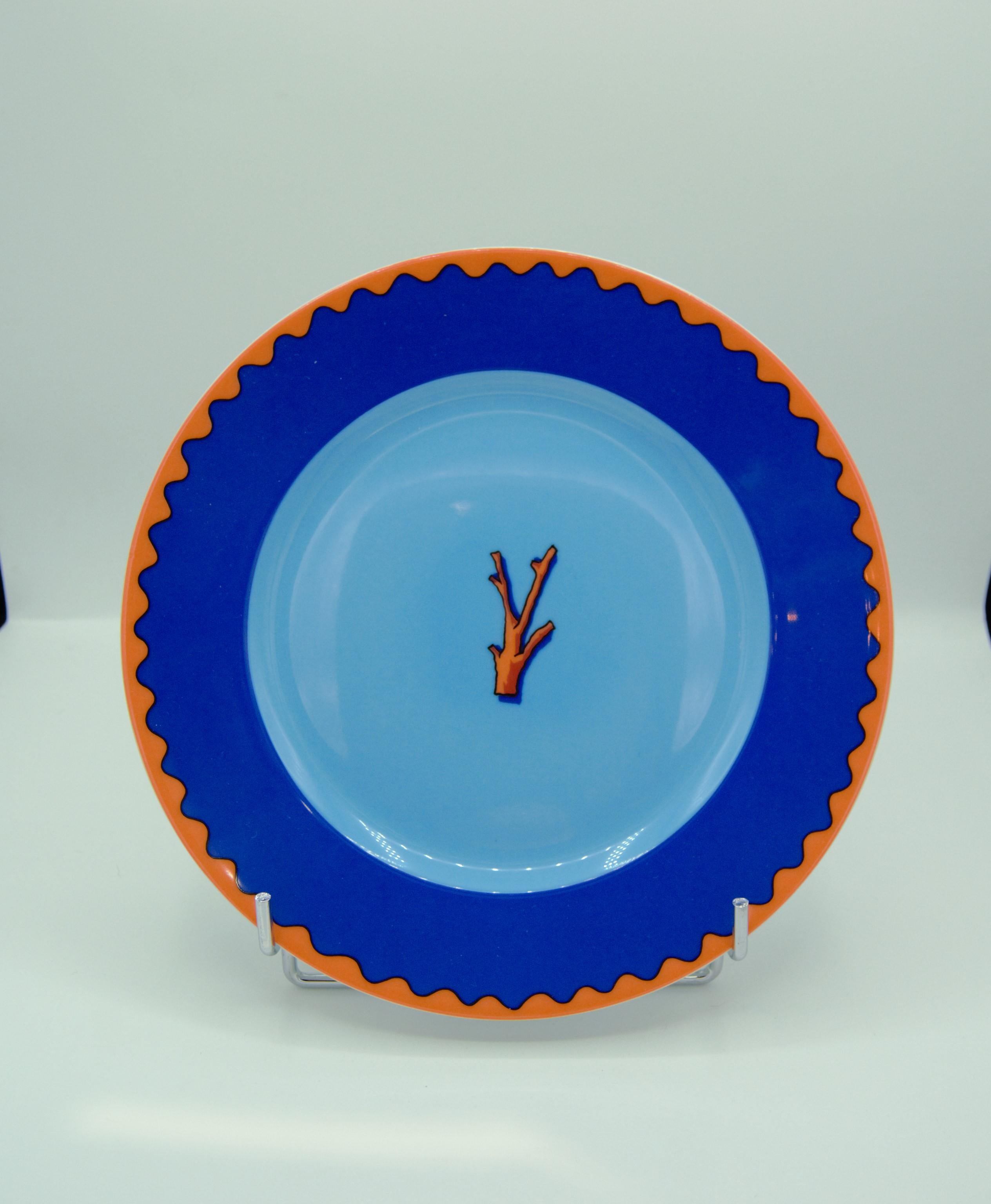 French Garouste and Bonetti, Daum/Limoges, 1 plate, 1989 For Sale