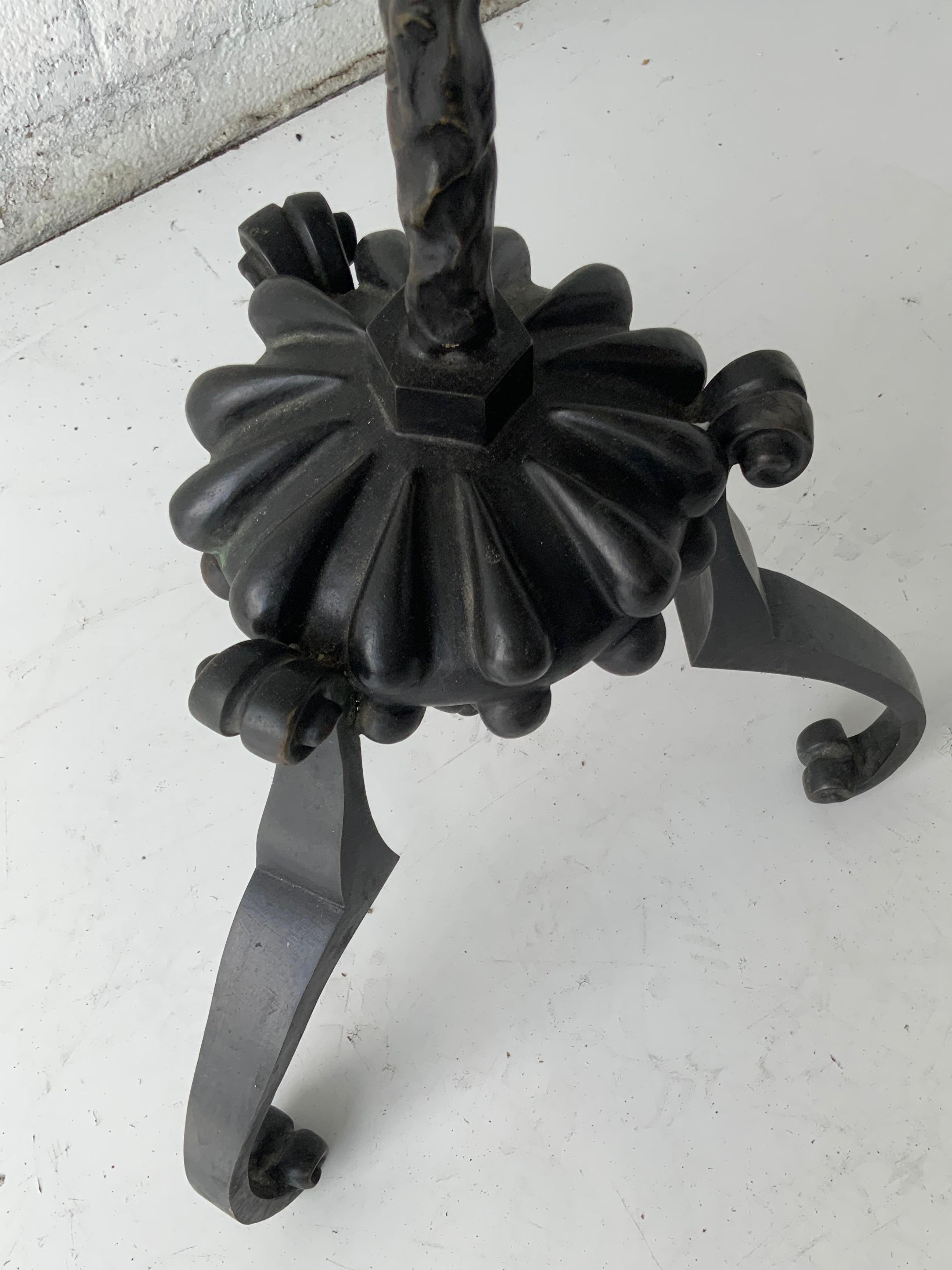 French Garouste & Bonetti Bronze Tripod Floor Lamp For Sale