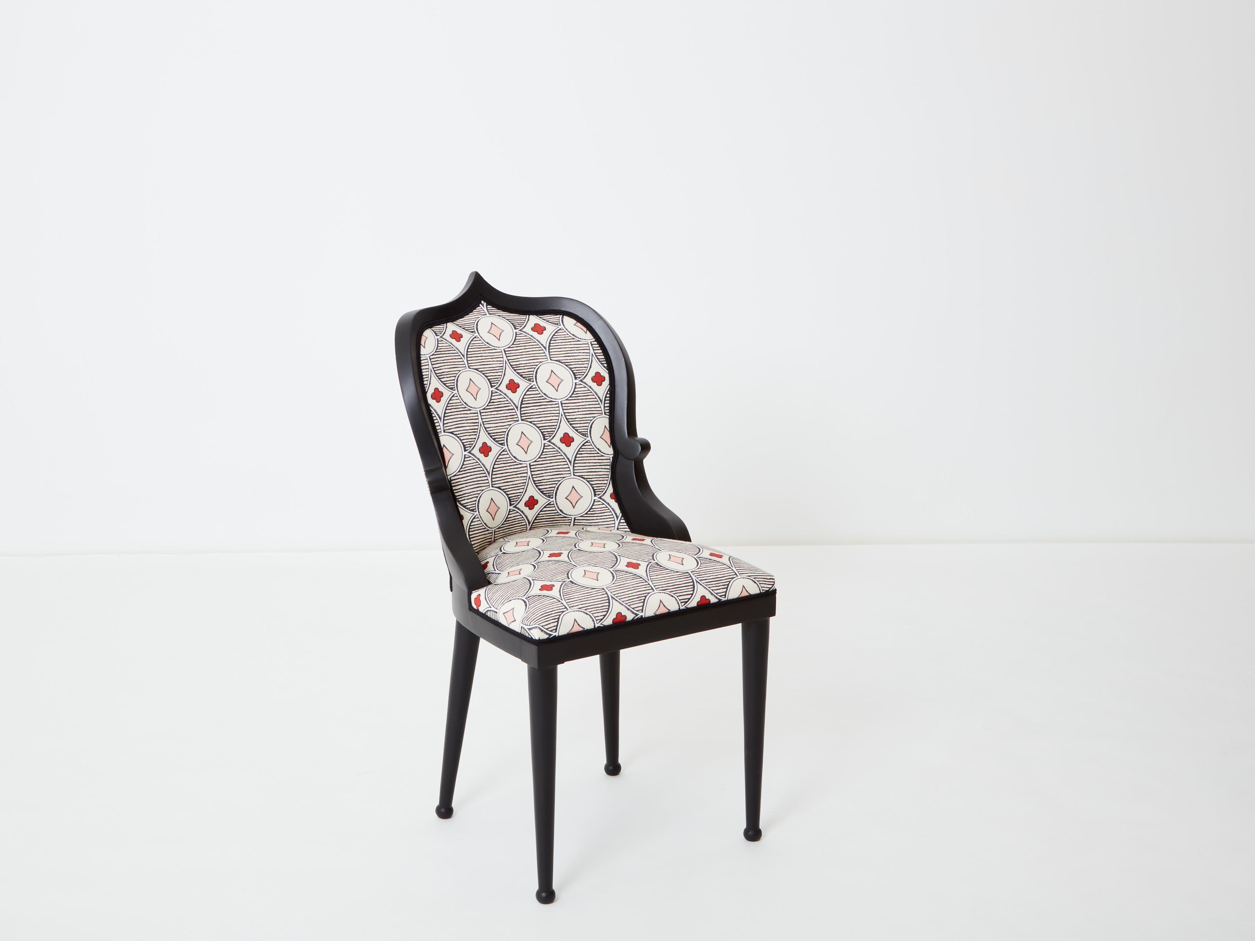 Garouste & Bonetti desk chair Palace Privilege Rubelli fabric 1980 For Sale 3