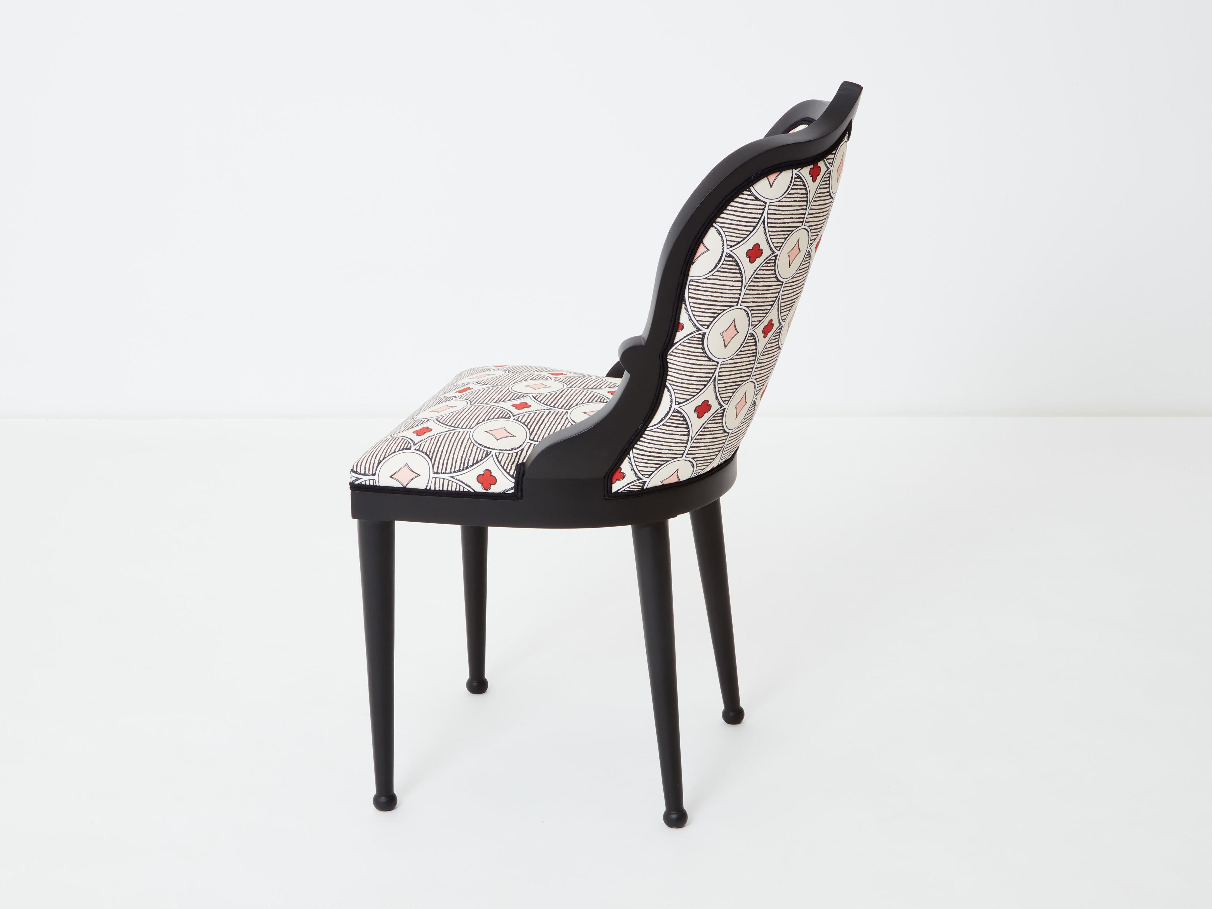Garouste & Bonetti desk chair Palace Privilege Rubelli fabric 1980 For Sale 6