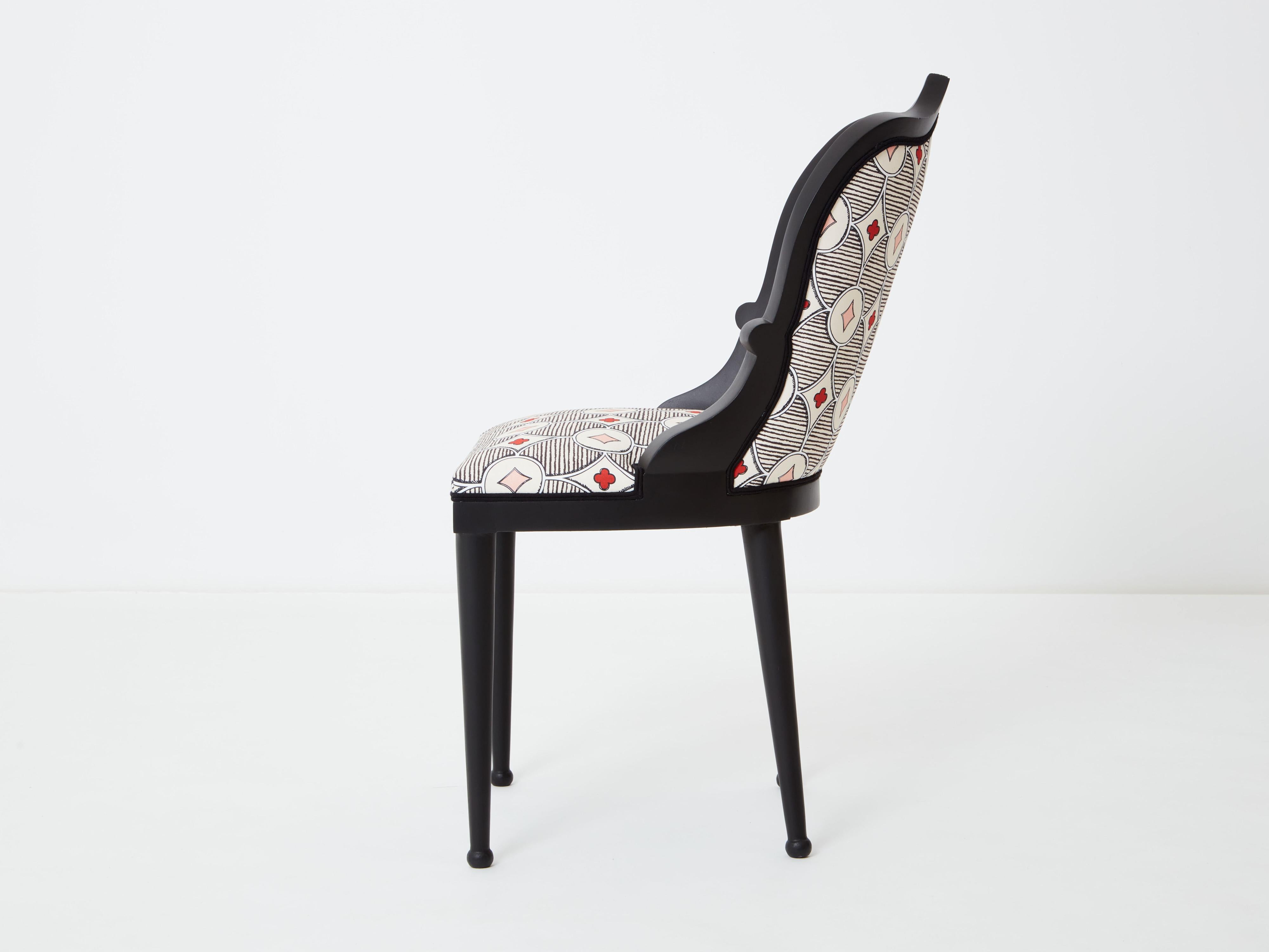Modern Garouste & Bonetti desk chair Palace Privilege Rubelli fabric 1980 For Sale