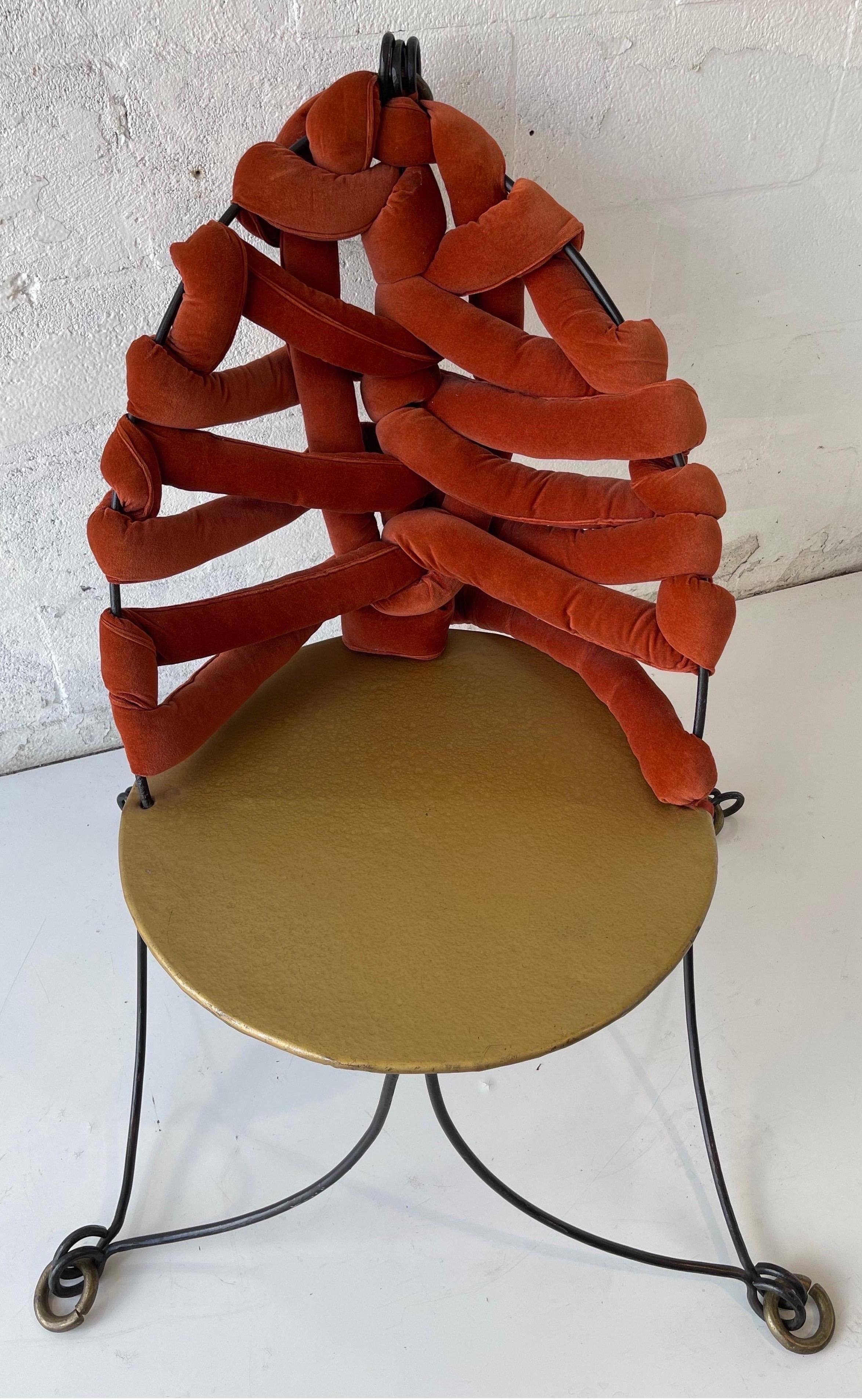 French Garouste & Bonetti style  , Wrought Iron Chair For Sale