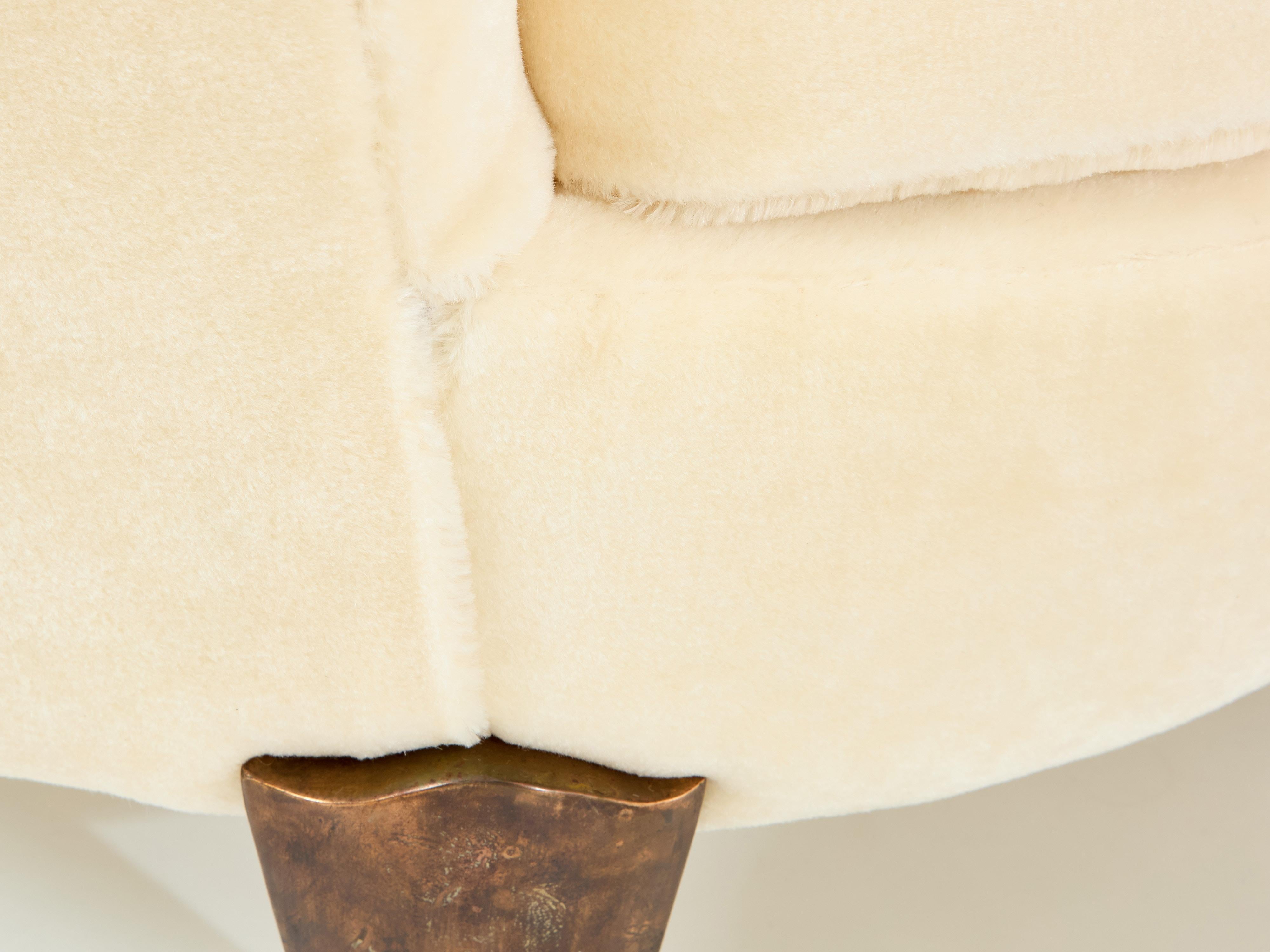 Late 20th Century Garouste & Bonetti Koala armchairs and stools bronze mohair velvet 1995