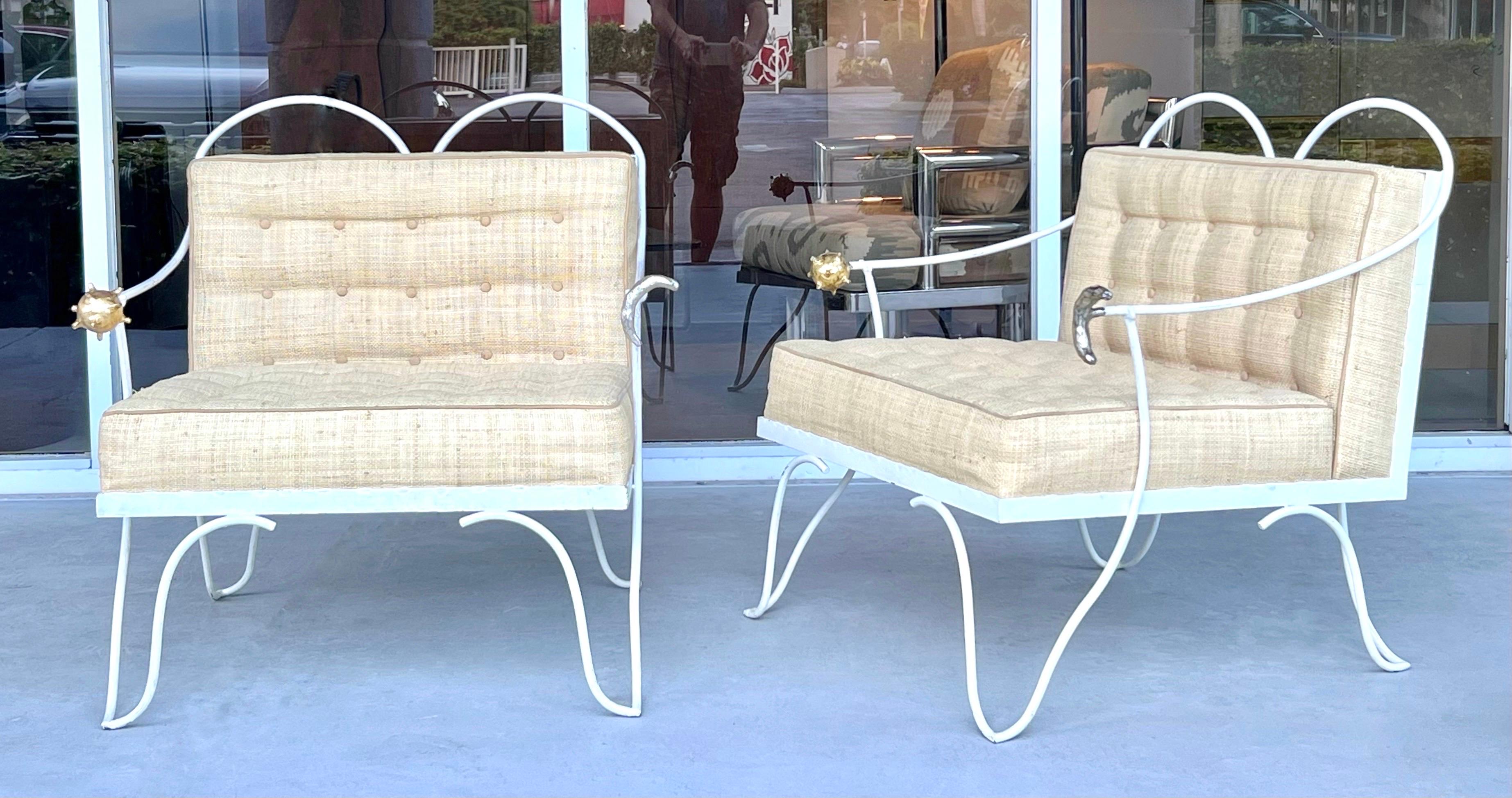 Garouste & Bonetti Pair of Le Jour et La Nuit Chairs and Ottoman In Good Condition In Miami, FL