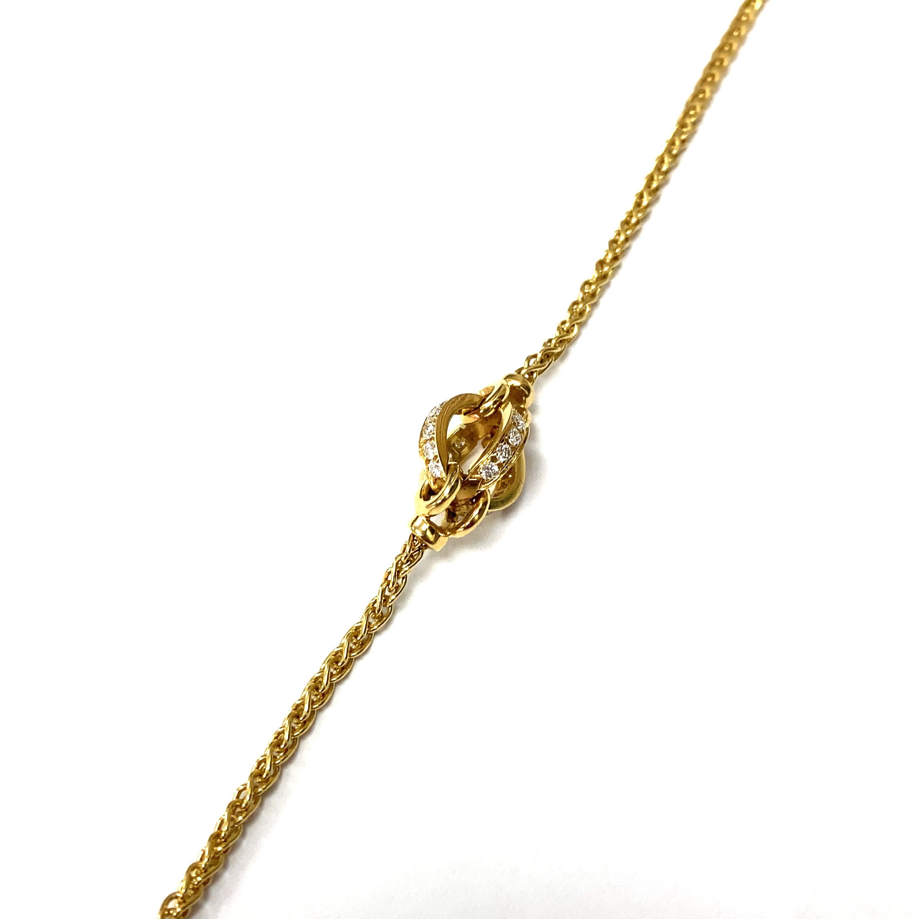 Garrad Jewel of Ocean Diamant-Halskette mit langem Station aus 18 Karat Gelbgold im Angebot 1