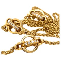 Garrad Jewel of Ocean Diamond Long Station Necklace in 18k Yellow Gold