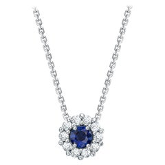 Garrard '1735' Platinum GIA Certified Blue Sapphire and White Diamond Pendant