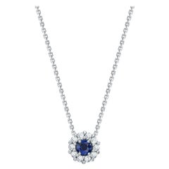 Garrard '1735' Platinum GIA Certified Blue Sapphire and White Diamond Pendant