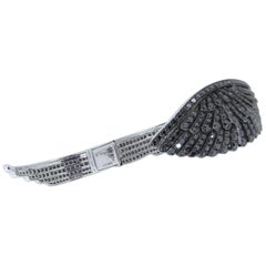 Garrard 18 Carat White Gold and Black Diamond "Wings" Bangle