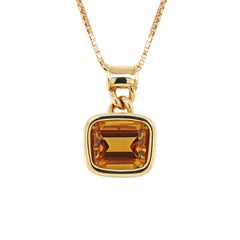 Garrard 18 Carat Yellow Gold Citrine Earrings and Pendant Set