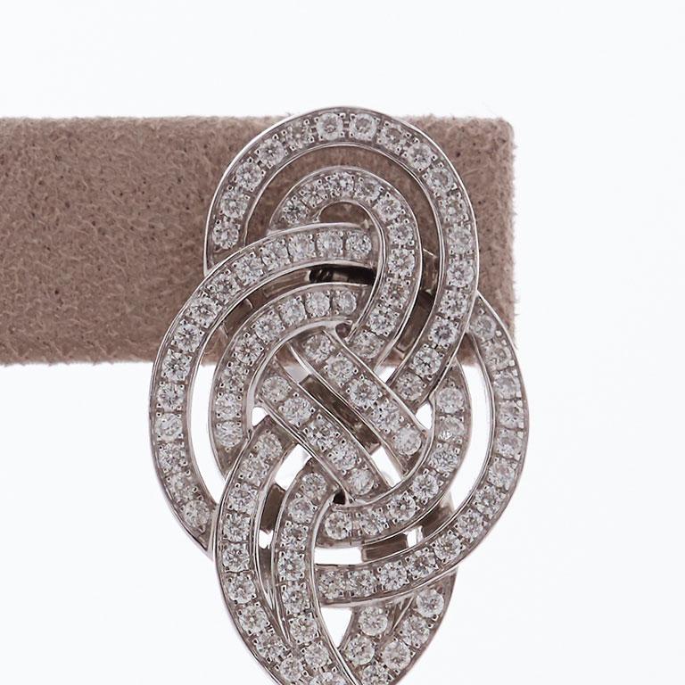 Women's or Men's Garrard 18 Karat Gold 'Entanglement' White Diamond and Ruby Bead Tassel Earrings For Sale