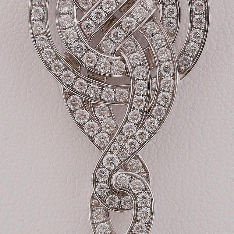 Garrard 'Entanglement' 18 Karat Gold Ruby Bead and Diamond Tassel Drop Pendant For Sale 3