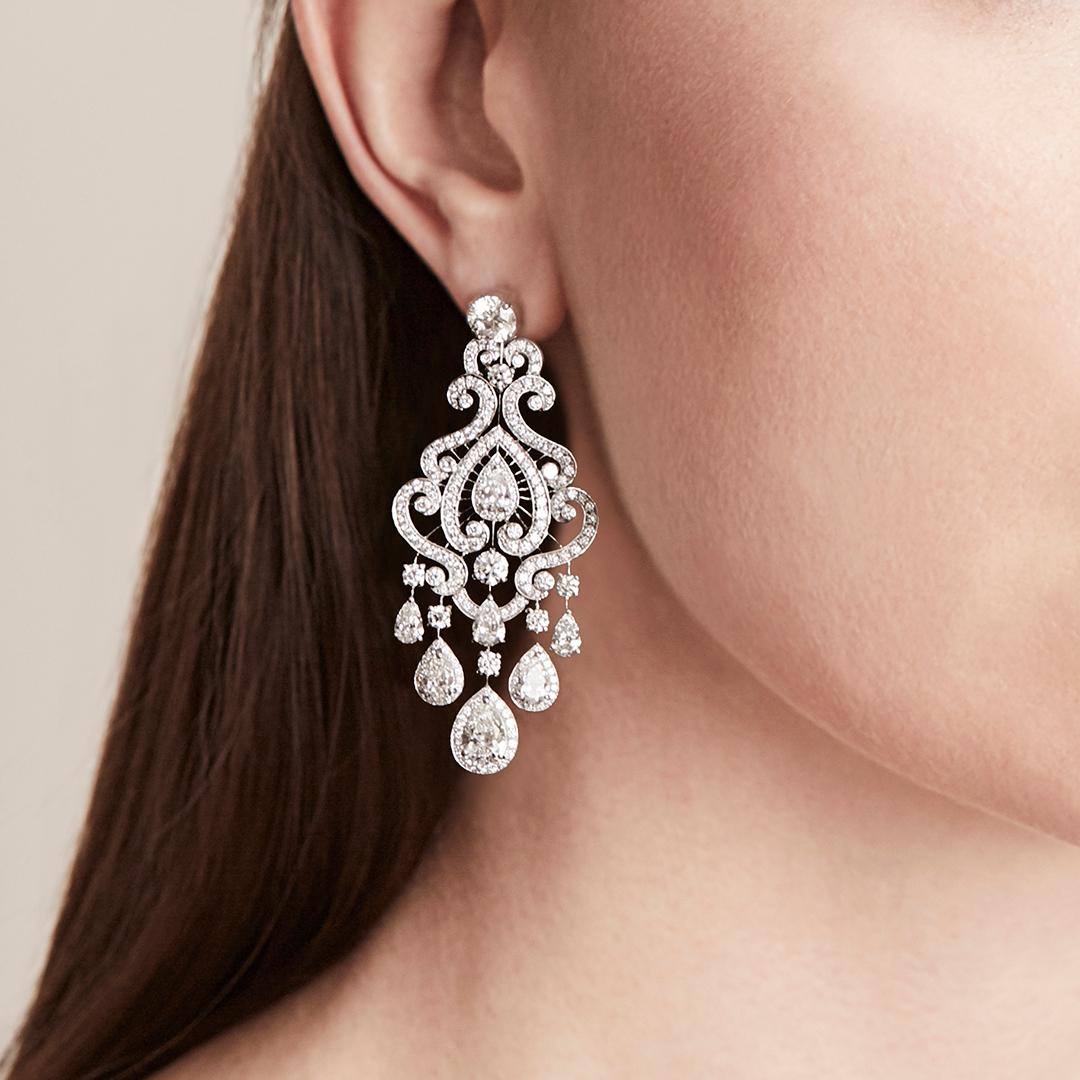 bridal diamond chandelier earrings
