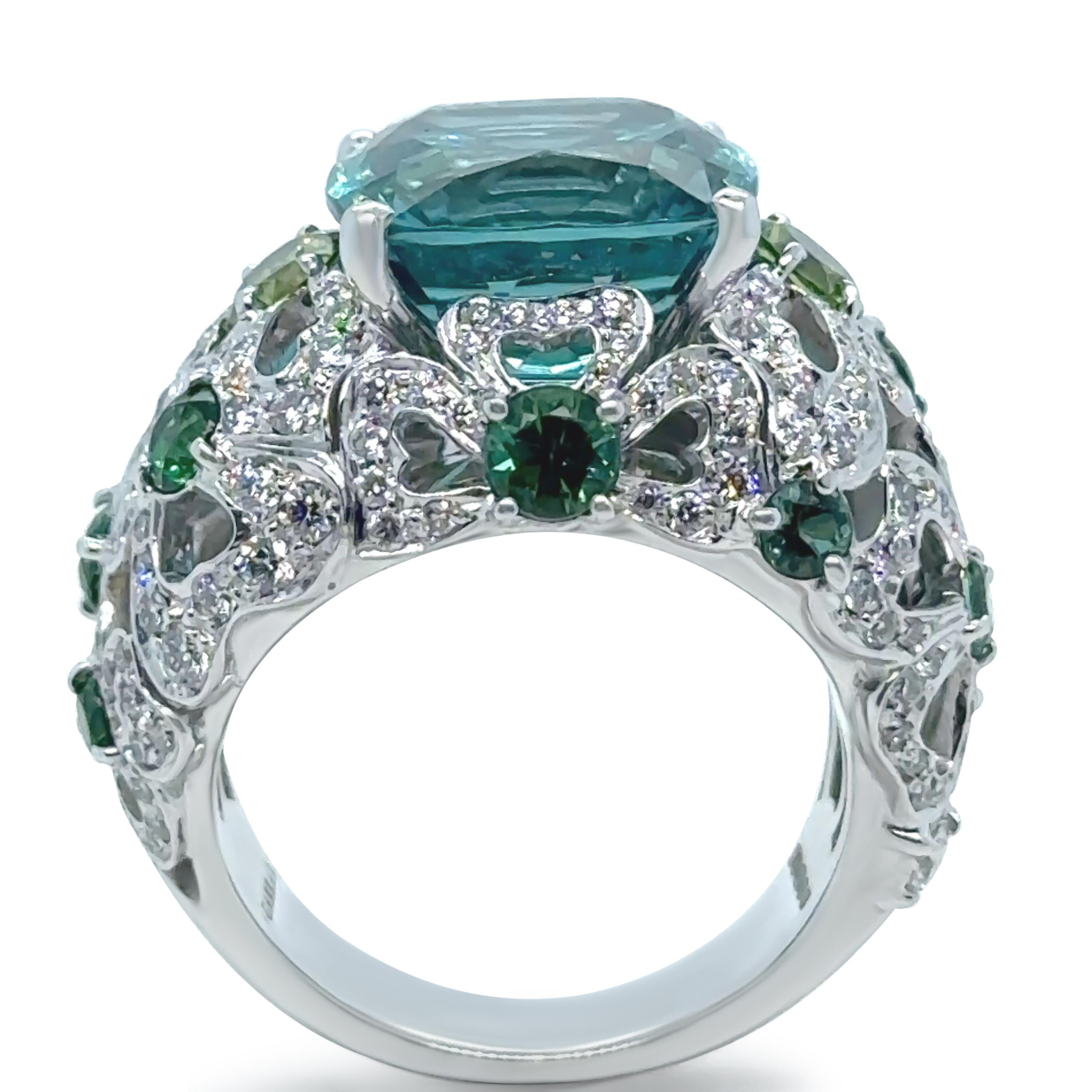 Garrard 18ct White Gold Bombé Cocktail Ring 11.47ct 9