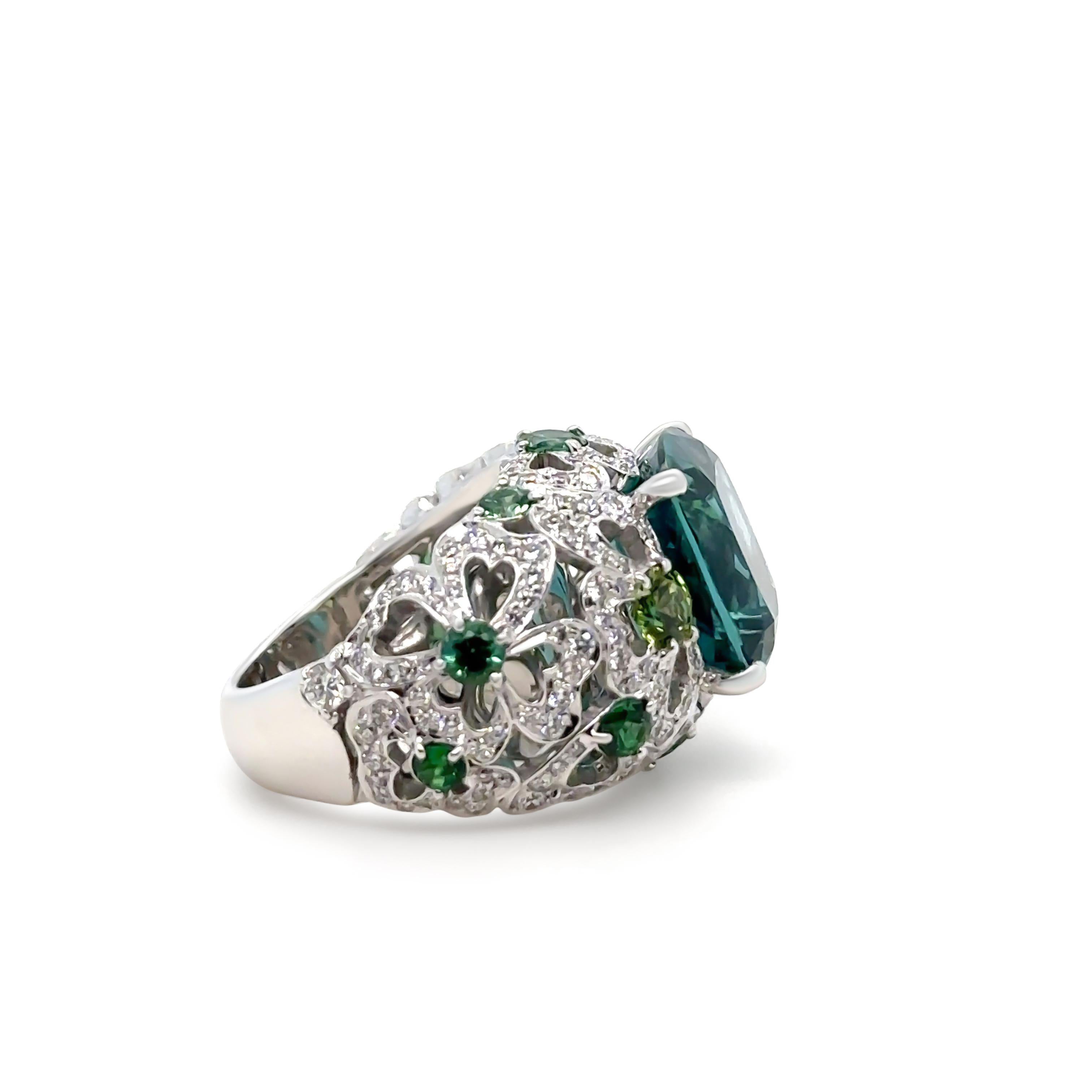 Garrard 18ct White Gold Bombé Cocktail Ring 11.47ct 11