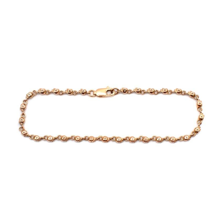 Modern Garrard 18ct Yellow Gold Mini Skull Link Chain Bracelet