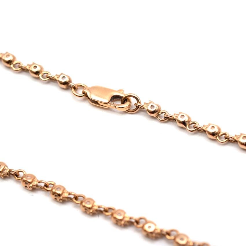 Garrard 18ct Yellow Gold Mini Skull Link Chain Bracelet In Excellent Condition In London, GB