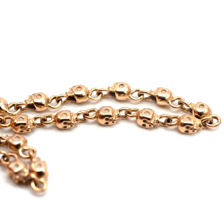 Women's or Men's Garrard 18ct Yellow Gold Mini Skull Link Chain Bracelet