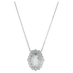 Garrard 18KT White Gold GIA 2.98ct Diamond Pendant Necklace