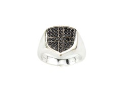 Garrard 18 Karat White Gold Men's Ring with Black Diamonds