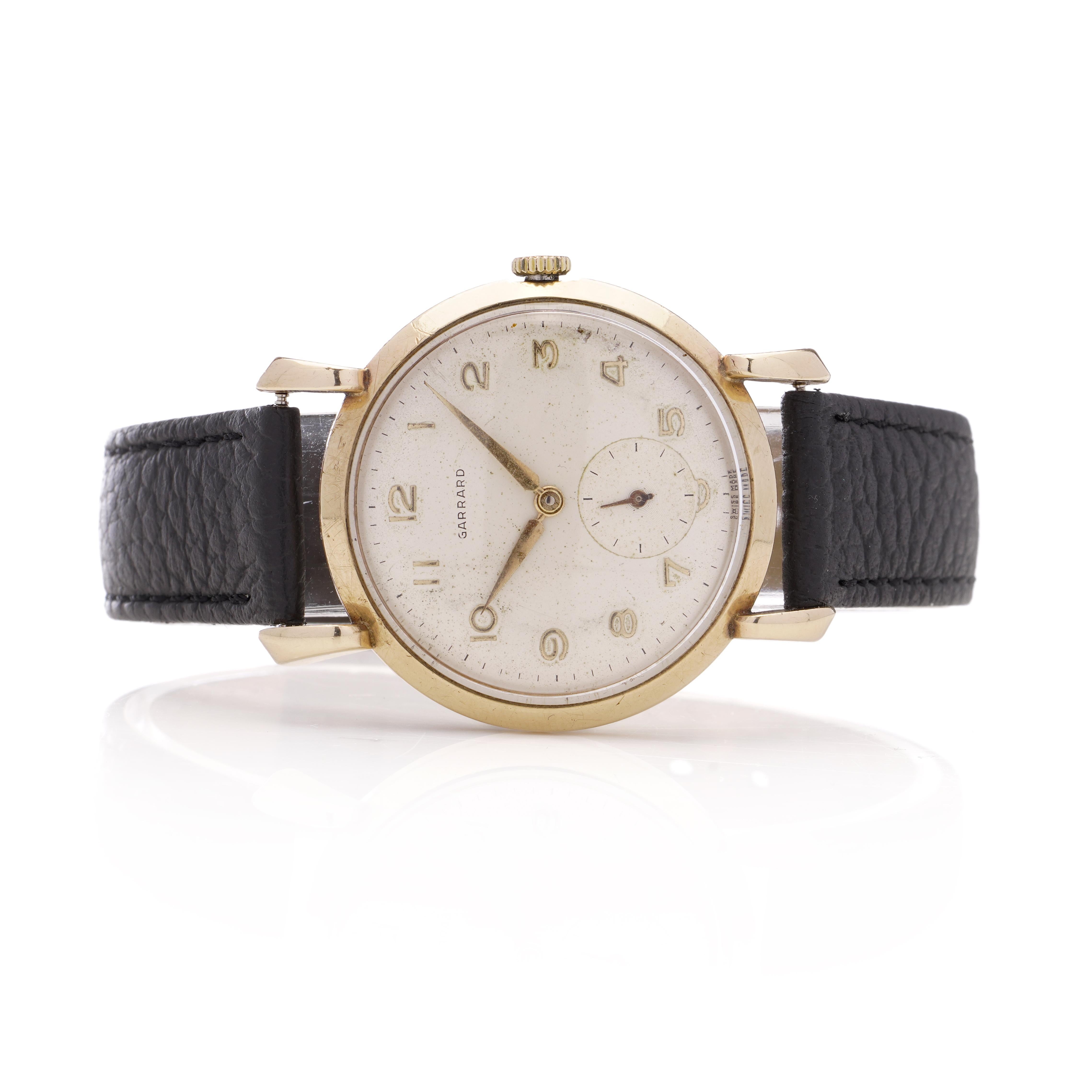 Garrard 9kt. gold men's wristwatch, 1957  In Good Condition In Braintree, GB