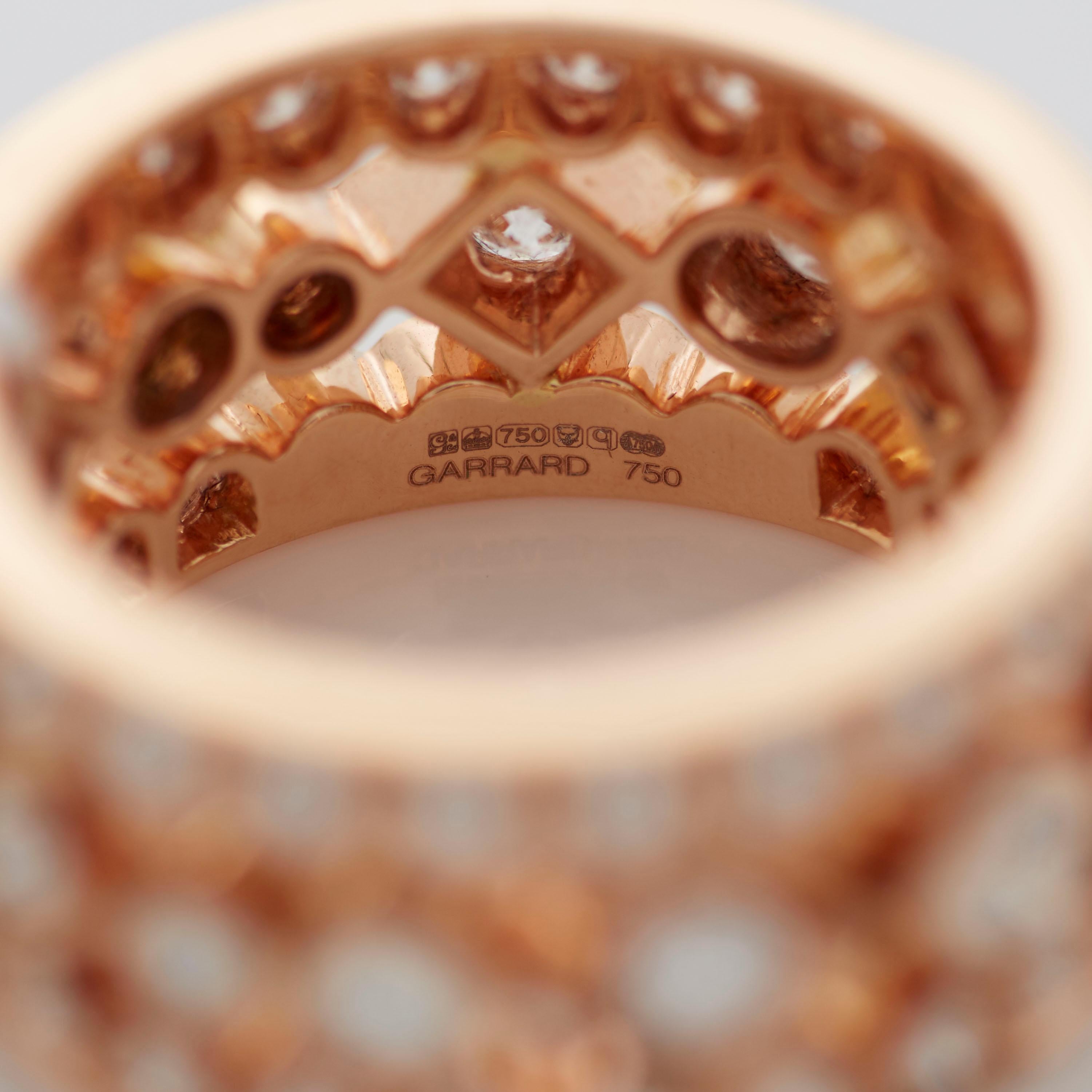 Garrard 2.45cts 'Albemarle' 18 Karat Rose Gold Diamond Cocktail Ring For Sale 4