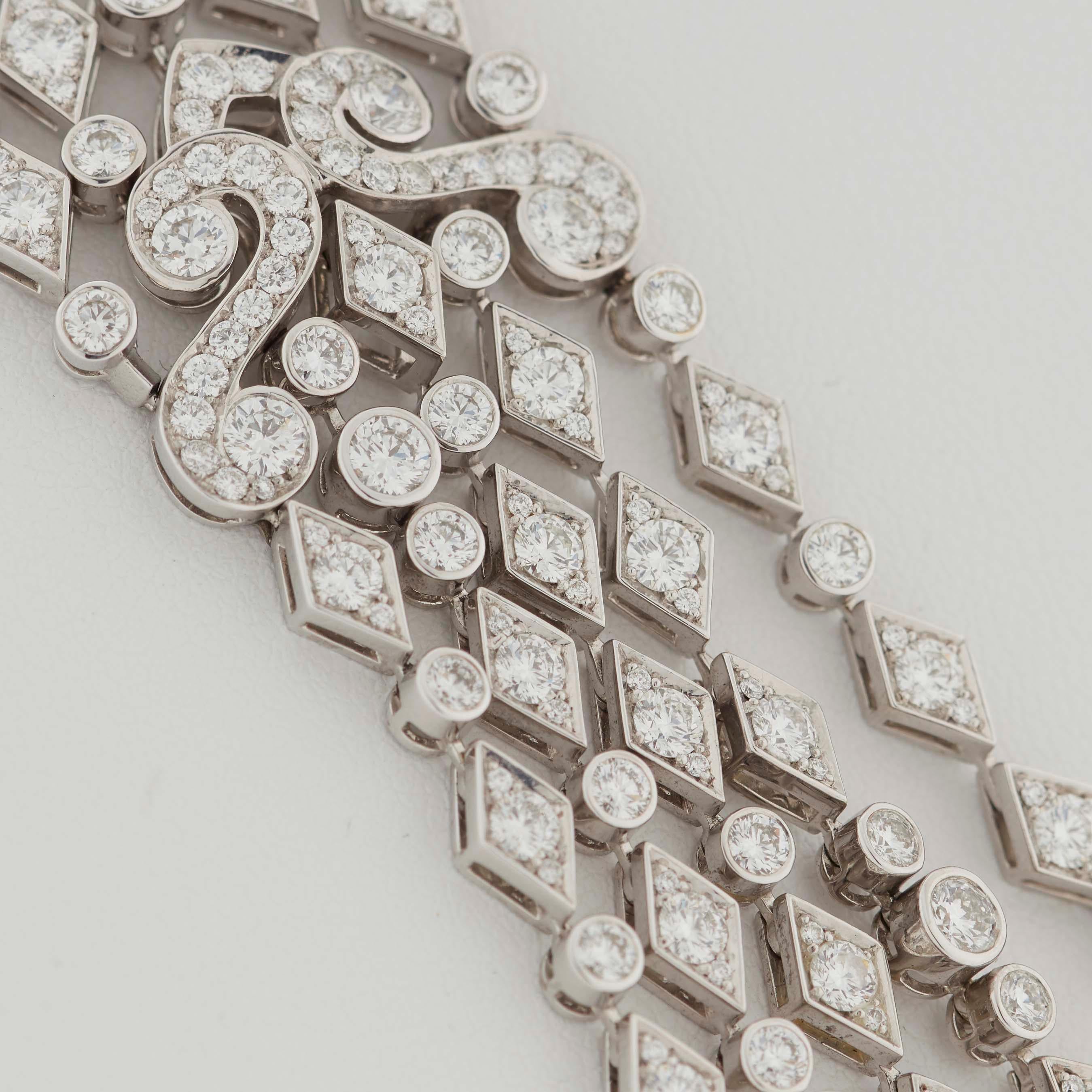 Garrard High Jewellery Iconic Albemarle 21.14ct White Diamond Five-Row Necklace In New Condition In London, London