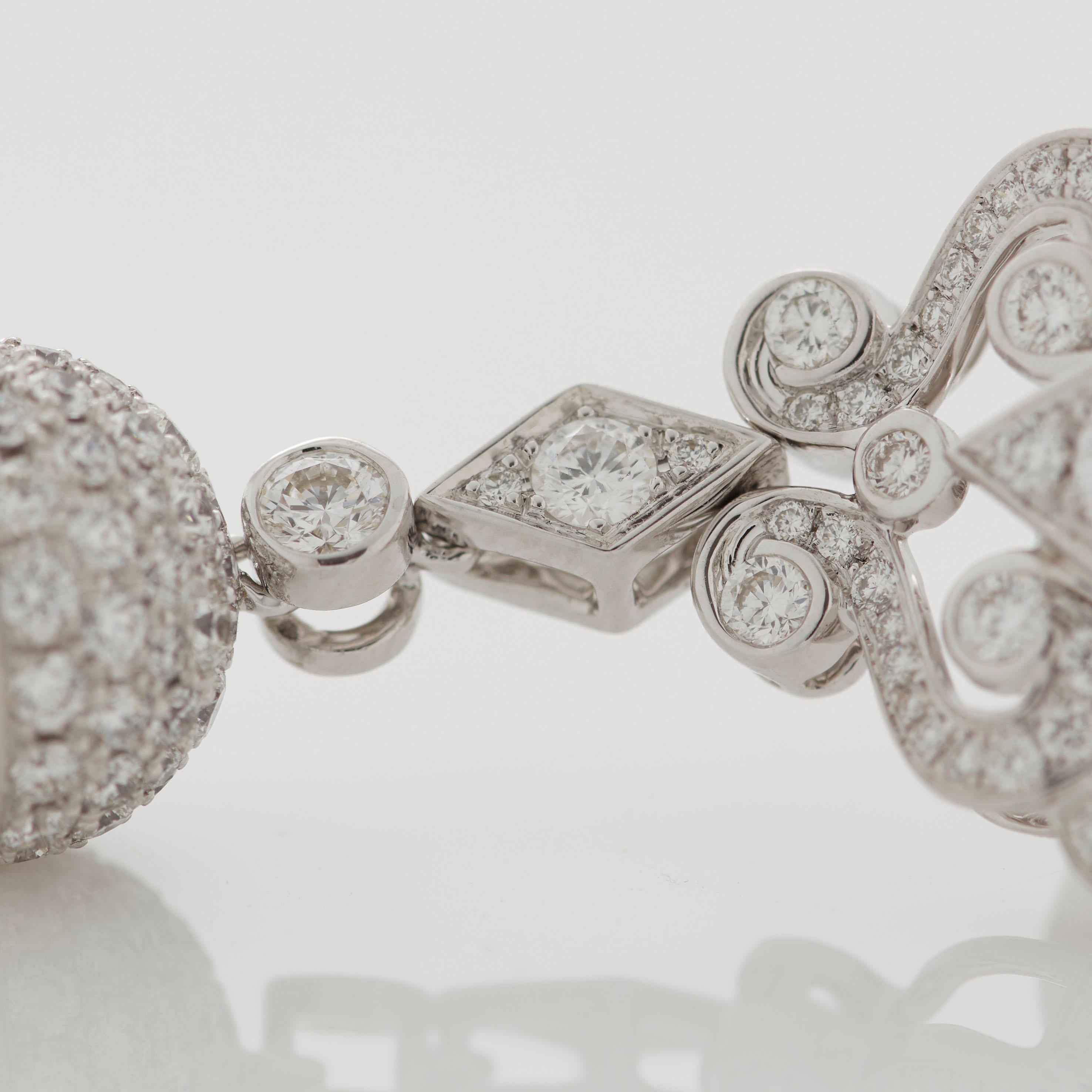 Garrard 'Albemarle' 18 Karat White Gold Diamond and Ruby Beaded Tassell Earrings For Sale 5