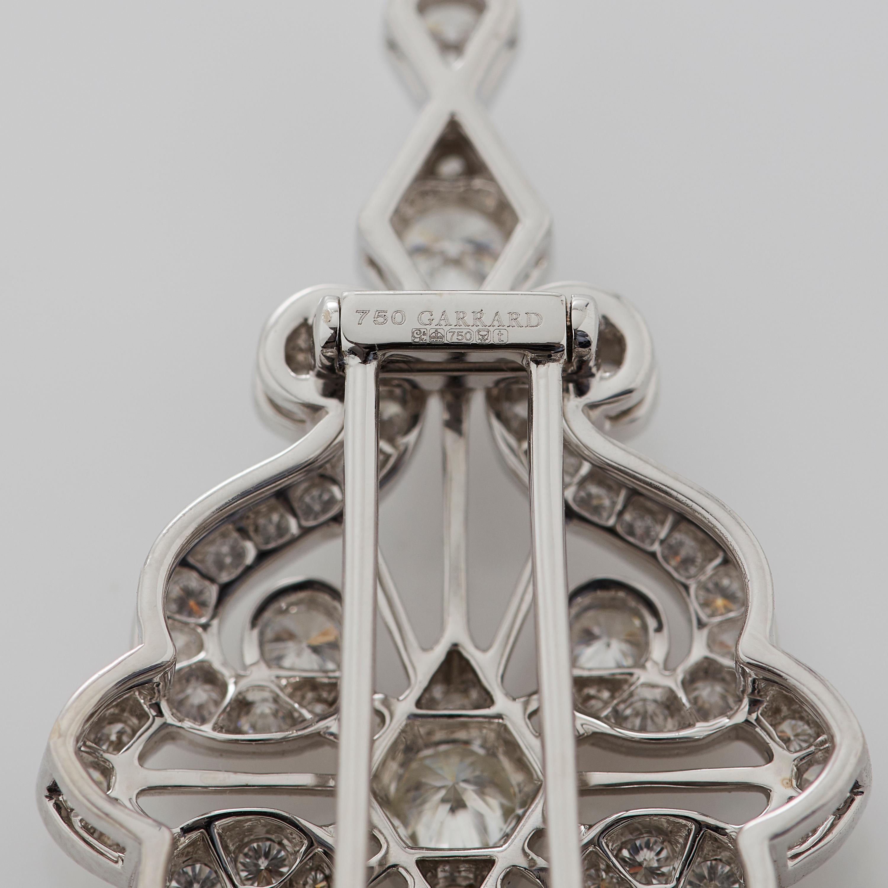 Garrard 'Albemarle' 18 Karat White Gold White Diamond Brooch For Sale 5
