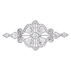 Garrard 'Albemarle' 18 Karat White Gold White Diamond Brooch