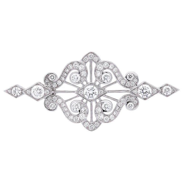 Albemarle white gold and diamond brooch, new, House of Garrard