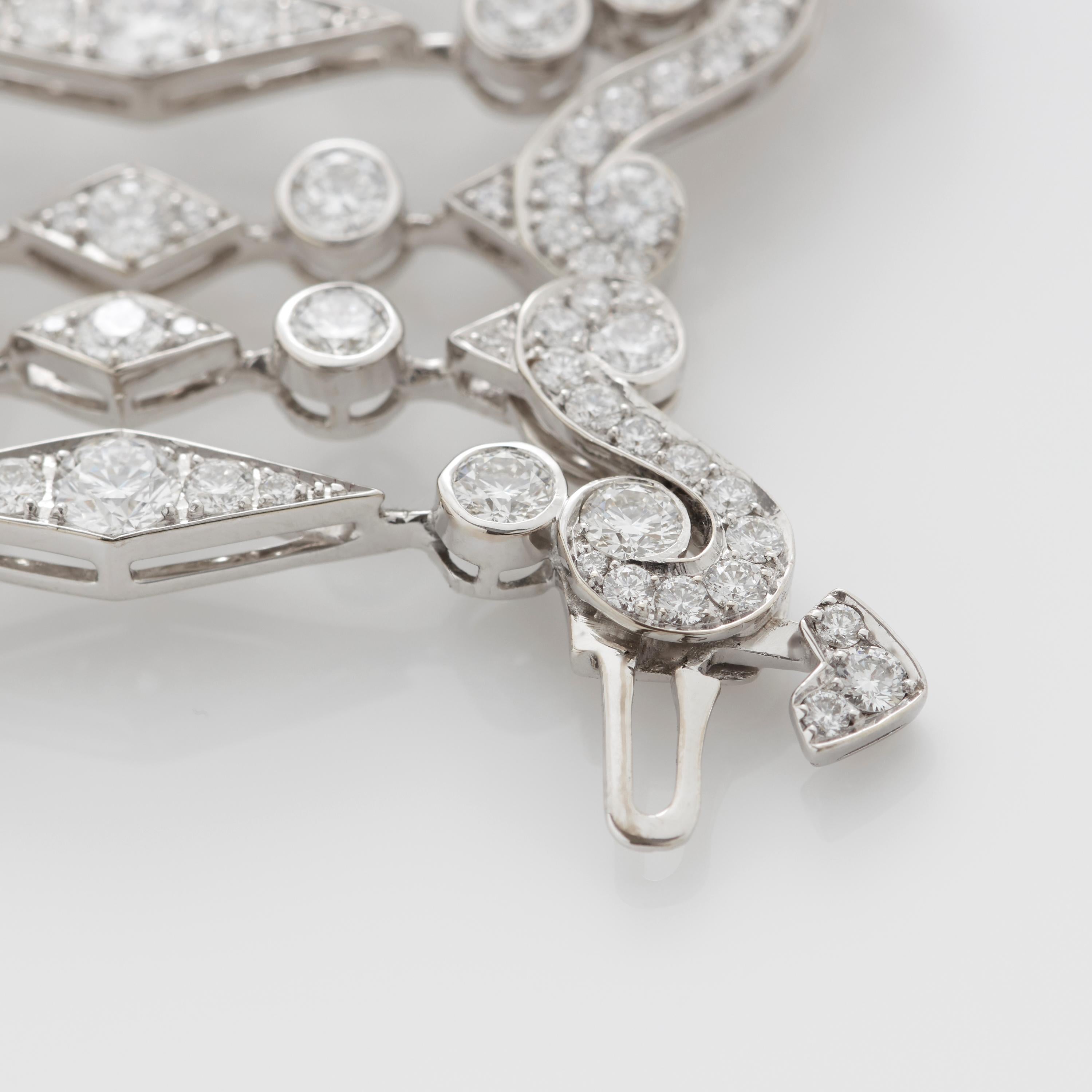 Garrard 'Albemarle' White Gold White Diamond Wide Bracelet For Sale 2