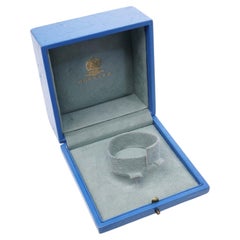 Garrard Blue Leather Bracelet Box with Gold Branding, 20th Century