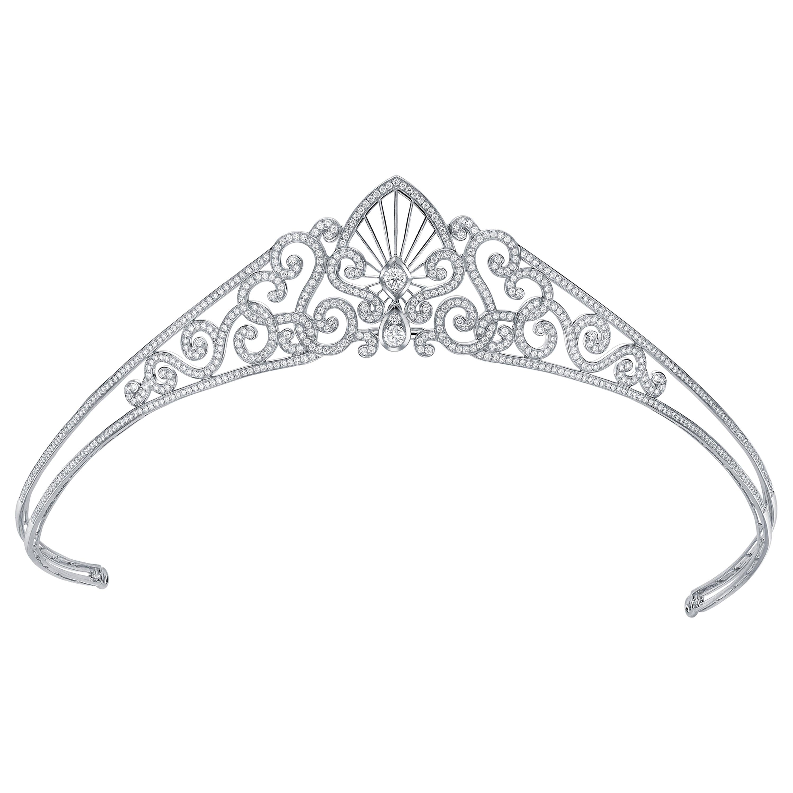 Garrard 'Princess Charlotte Tiara' 18 Karat White Gold and White Diamond