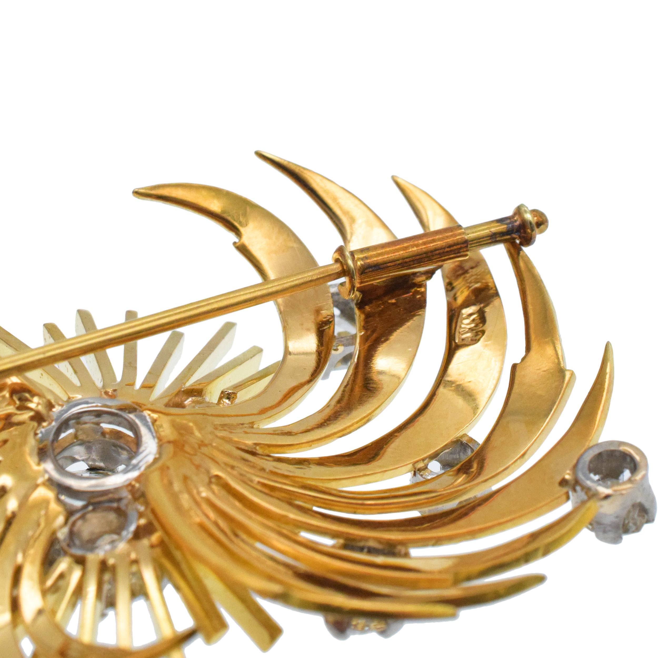 Set di orecchini e spille in oro giallo 18k e diamanti di Garrard & Co. in vendita 8