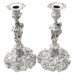 Garrard & Co Coppia di candelieri antichi in argento sterling
