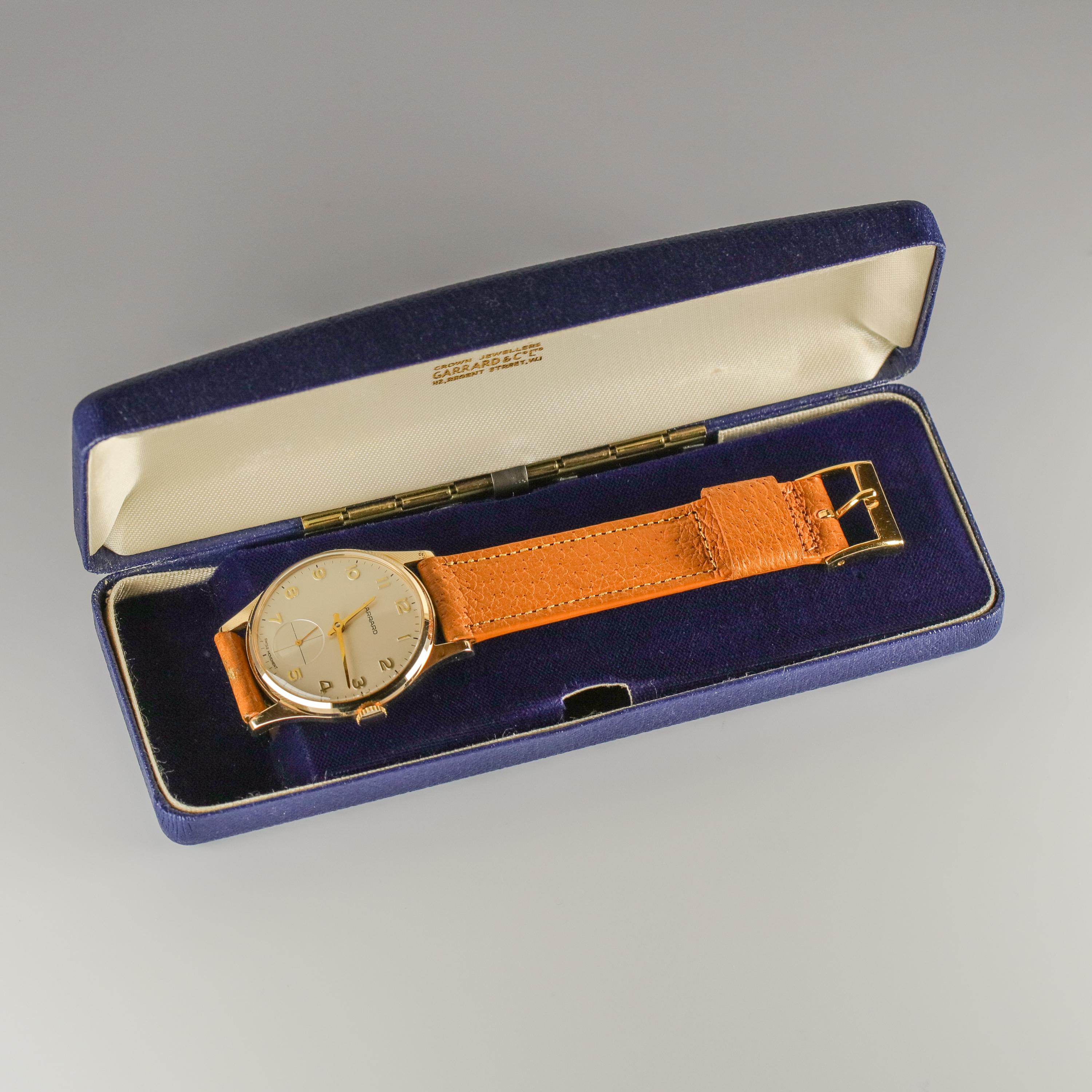 Garrard & Co. Gold Wristwatch Mint Condition Unworn with Box, circa 1988 6