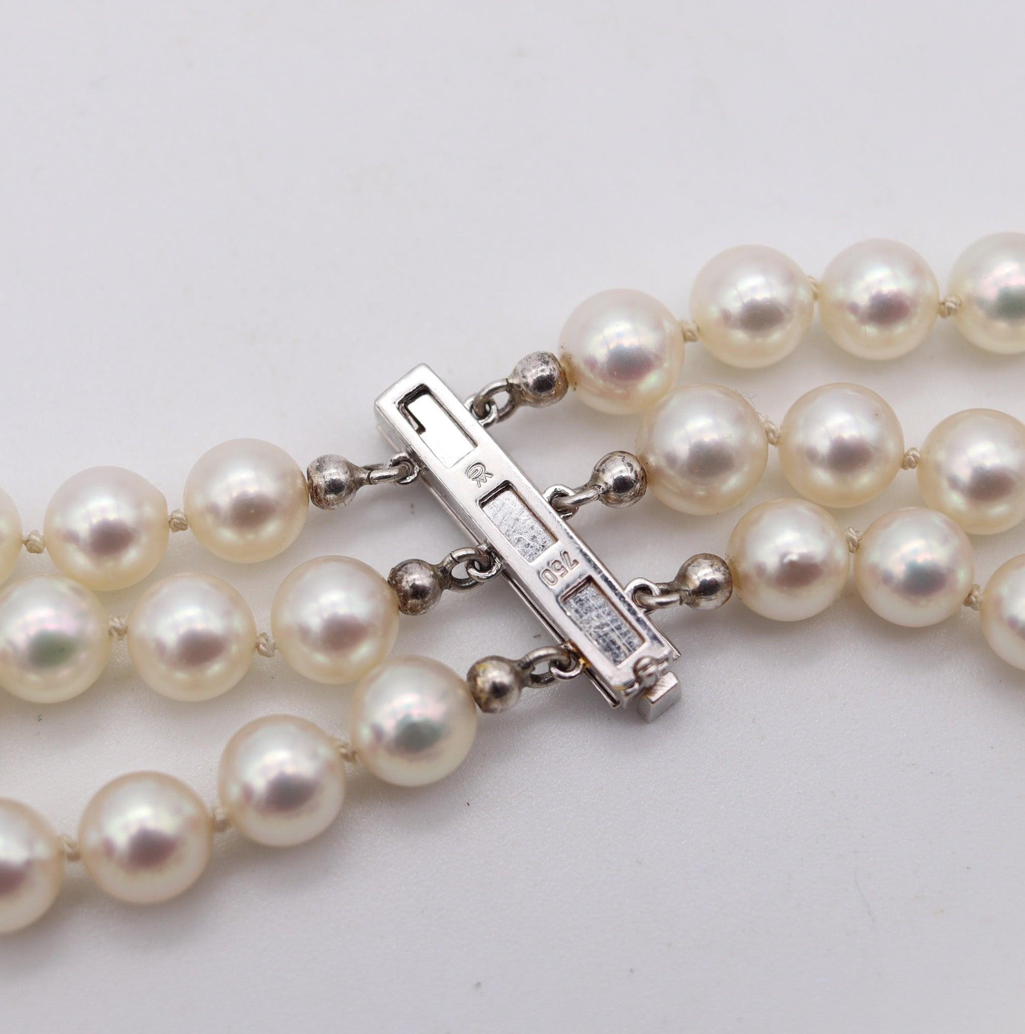 GARRARD & CO. Collier de perles en or 18Kt 7.42 cts en diamants et rubis birman GIA en vente 5