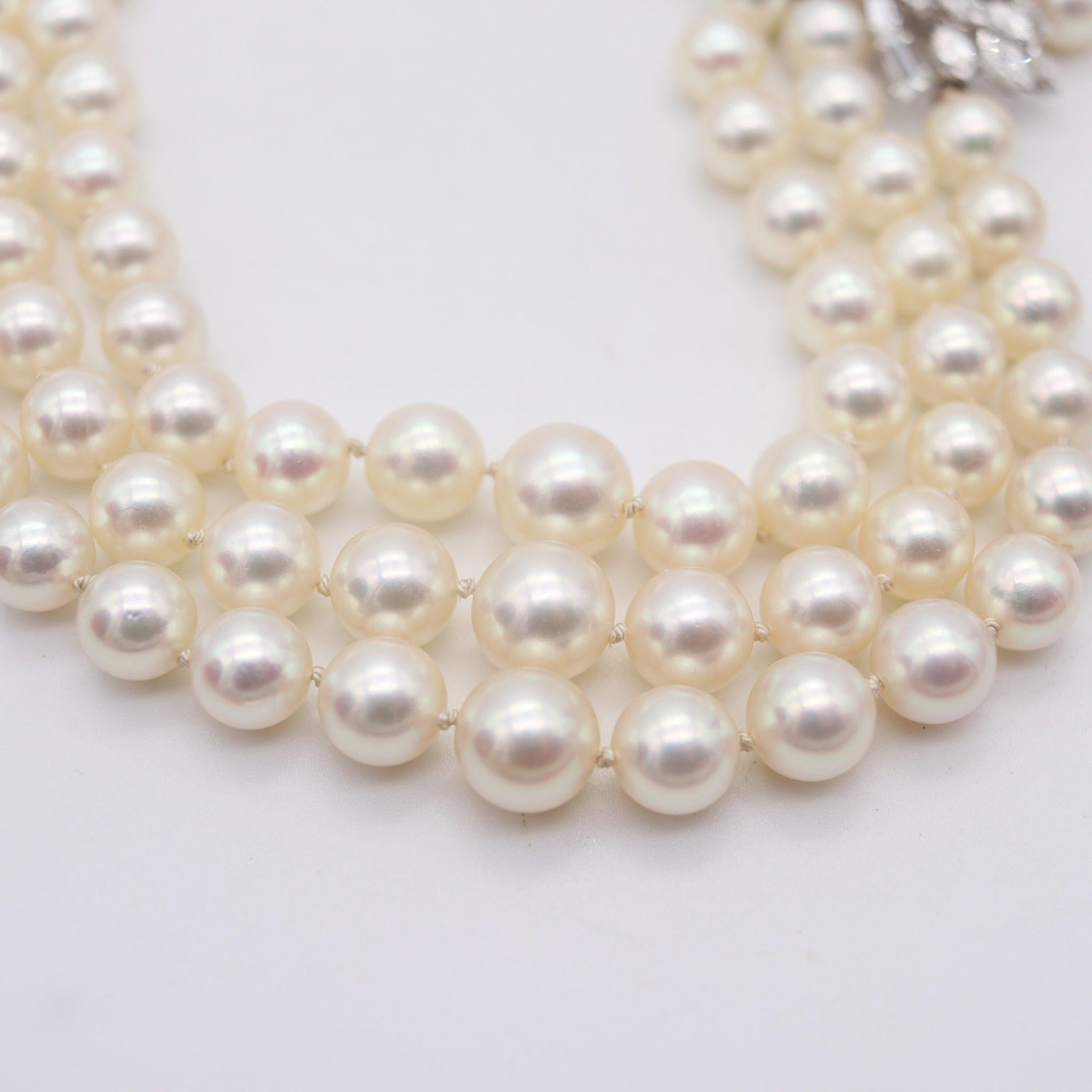 GARRARD & CO. Collier de perles en or 18Kt 7.42 cts en diamants et rubis birman GIA en vente 3