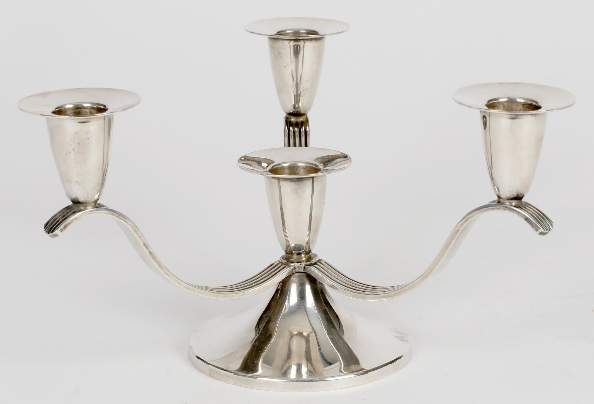 Late 20th Century Garrard & Co Silver Four Sconce Three Branch Candelabra For Sale