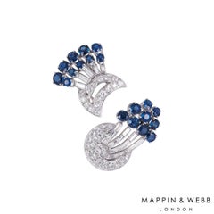 Garrard Diamond and Sapphire Brooch, circa 1950