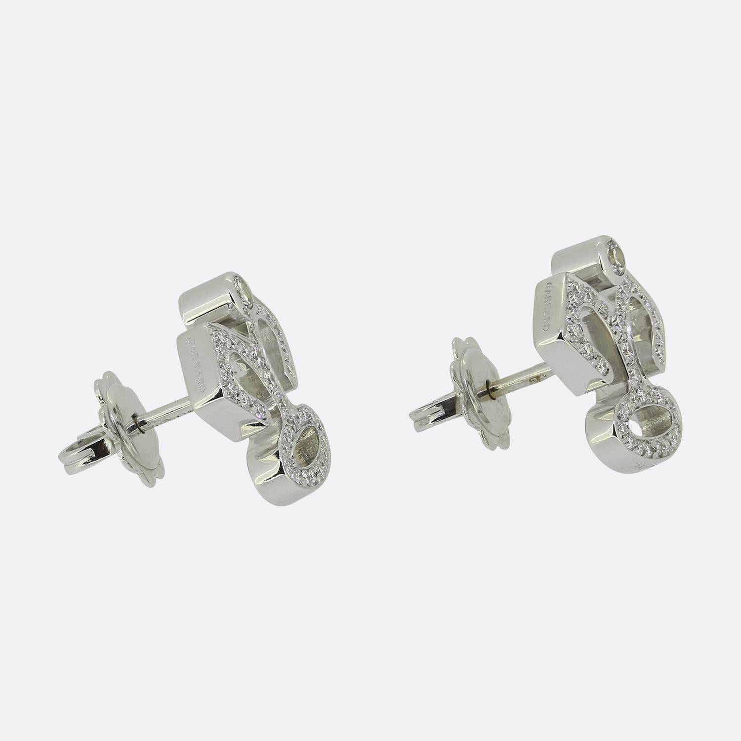 Brilliant Cut Garrard Diamond Cluster Earrings For Sale