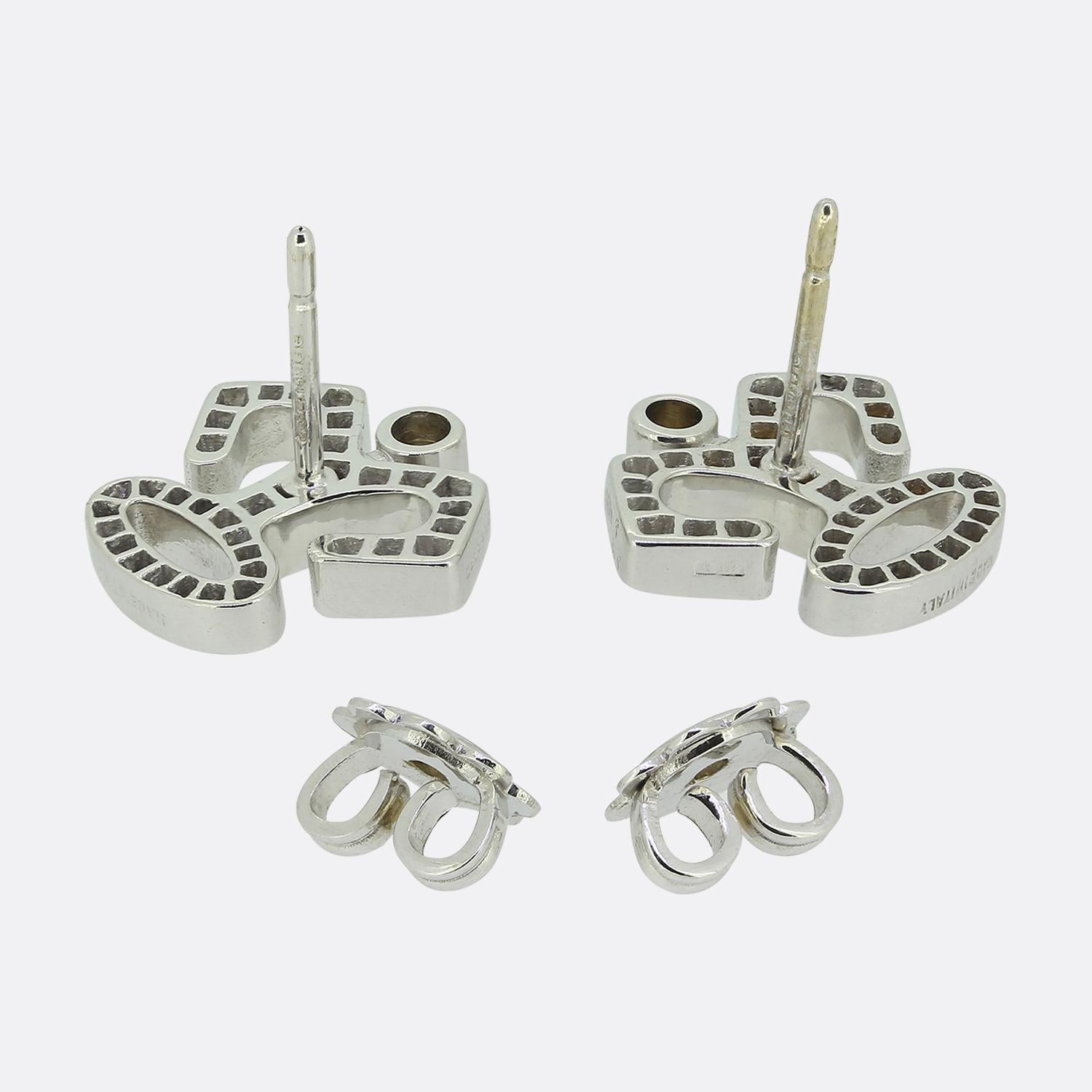 Women's or Men's Garrard Diamond Cluster Earrings For Sale