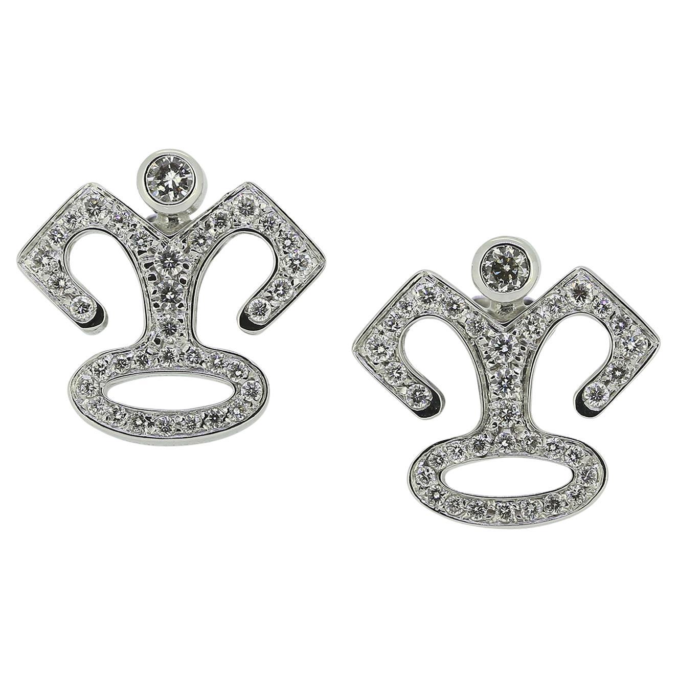 Garrard Diamond Cluster Earrings For Sale